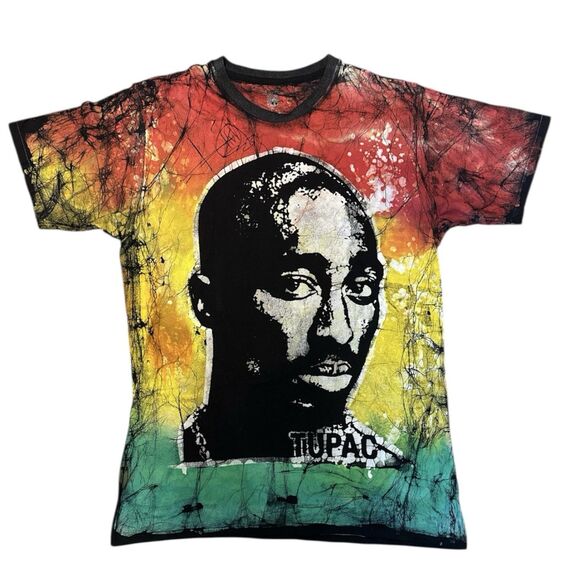 Tupac Shakur 2Pac Shirt Size XL Rap AOP  Single Stitch Tie Dye Cotton - Picture 1 of 7